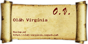 Oláh Virgínia névjegykártya